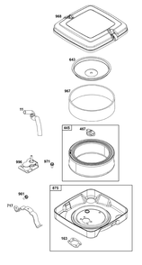 Air Cleaner Group Diagram and Parts List for 296442-0012-H5 200000 - 399999 Briggs and Stratton Engine